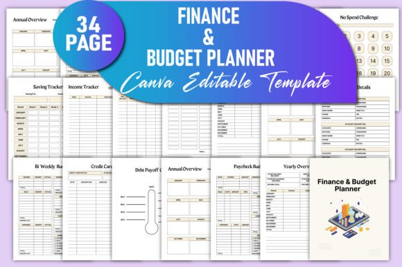 Finance & Budget Planner Canva KDP Graphic KDP Interiors By rahimaartwork077