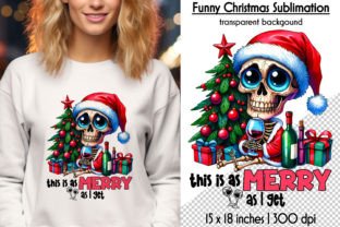 Funny Christmas Bundle, Santa Skeleton Graphic T-shirt Designs By Designs by Ira 12