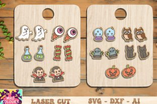 Halloween Stud Earrings Bundle SVG Graphic 3D SVG By Mad Colours 1