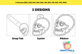 Human Skull ITH KeyFob Snaptab Hintergründe Stickereidesign Von embroiderydesigns101 2