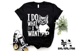 I Do What I Want Funny Cat SVG Afbeelding T-shirt Designs Door Ya_Design Store 2