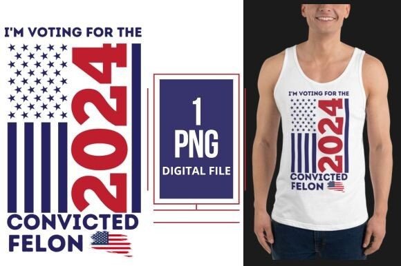 I'm Voting for the Convicted Felon Gráfico Designs de Camisetas Por TEAM20