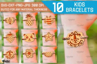 Kids Wooden Bracelets Laser Cut Bundle Graphic 3D SVG By Digital Idea 1