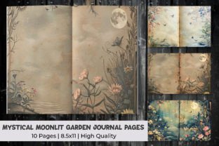 Mystical Moonlit Garden Journal Pages Illustration Fonds d'Écran Par mirazooze 1