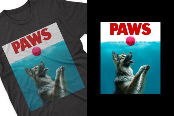 Paws Funny American Shepherd PNG Graphic T-shirt Designs By ORDCreative