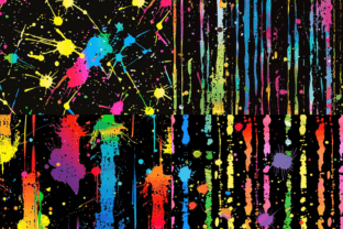 Rainbow Paint Splatter Seamless Patterns Graphic AI Patterns By printablesbyfranklyn 5