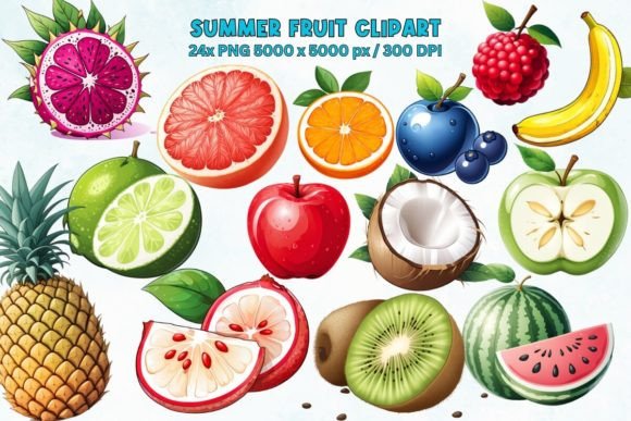 Summer Fruit Clipart Graphic AI Transparent PNGs By Charnelle's Canvas