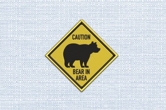 Caution Bear in Area Teddy Bears Embroidery Design By Memo Design