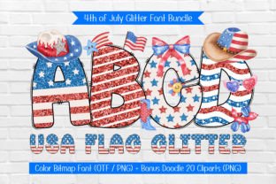 Usa Flag Glitter Color Fonts Font By Issie_Studio 1