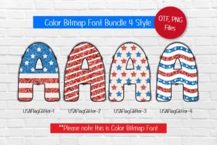Usa Flag Glitter Color Fonts Font By Issie_Studio 2