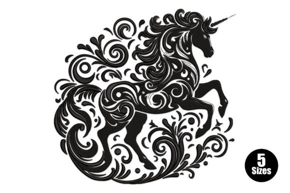 Unicorn Pferde Stickereidesign Von Embiart