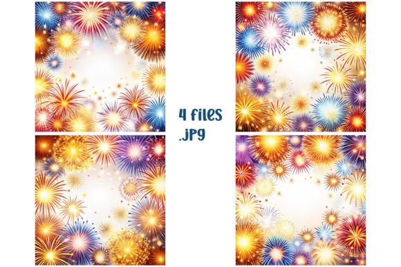 Fireworks Background Gráfico Gráficos IA Por Joanna Redesiuk
