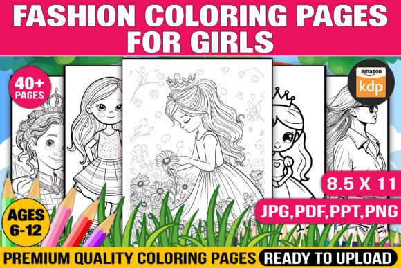 40+ Fashion Coloring Pages for Girls Grafika Kolorowanki i książki dla dzieci Przez TechPeak Crafts