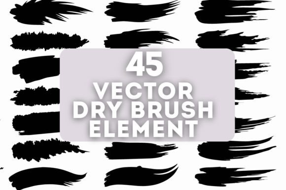 45 Dry Brush Vector Element Graphic Illustrations By ResumeFabs