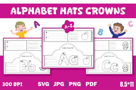 Alphabet Hats Crowns for Kids Graphic K By Endro