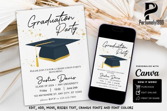 College Graduation Template Editable Graphic Print Templates By perfumely1999