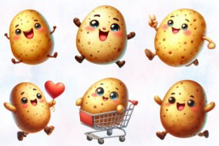 Cute Funny Potato Clipart Bundle Grafika Ilustracje do Druku Przez WatercolorArtist 2