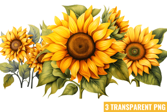 Fall Sunflower Watercolor Clipart Graphic Illustrations By CraftArt