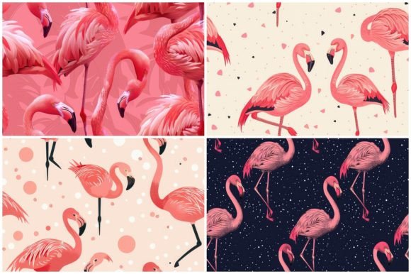 Flamingo Seamless Pattern Gráfico Patrones IA Por Background Graphics illustration