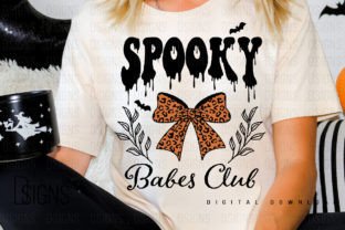 Halloween Spooky Babes Club Sublimation Graphic T-shirt Designs By DSIGNS 1