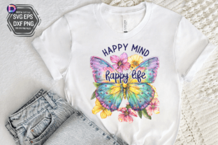 Happy Mind Happy Life PNG Design Graphic Crafts By DelArtCreation 1