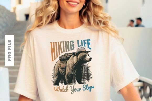 Hiking Life T-shirt Design Gráfico Diseños de Camisetas Por Universtock