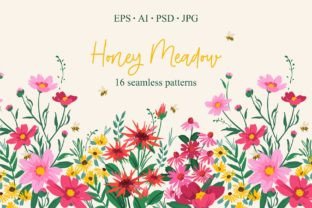 Honey Meadow Illustration Modèles de Papier Par Nadia Grapes 1