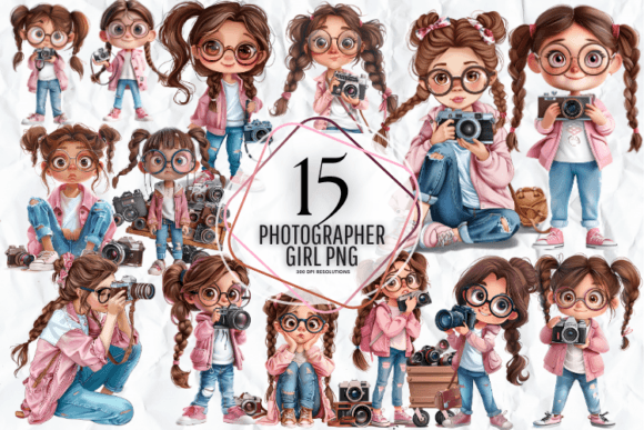 Little Photographer Girl Sublimation Graphic Illustrations By Markicha Art