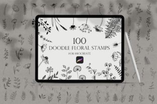 Procreate Floral Doodle Stamps Brush Graphic Brushes By DervikArtStore 1