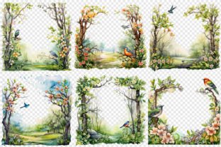 Spring Woodland Frames, PNG Graphic AI Transparent PNGs By Mehtap 7