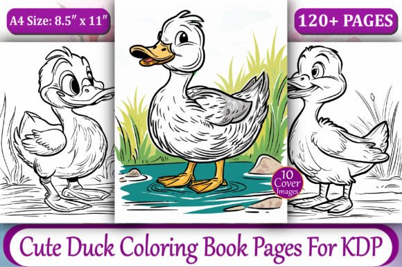 120+ Duck Coloring Book Pages for KDP Graphic Coloring Pages & Books Adults By likhon_art