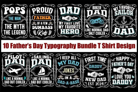 Father’s Day Typography Bundle T Shirt Graphic T-shirt Designs By almamun2248