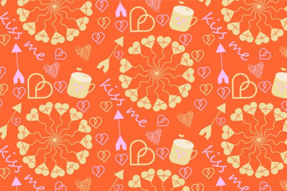 Love Cute Pattern Illustration Modèles de Papier Par Abu Ashik