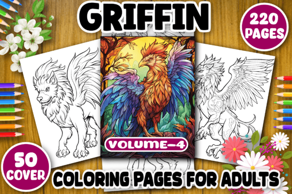 220 Griffin Coloring Pages for Adults Graphic Coloring Pages & Books Adults By kdp Design