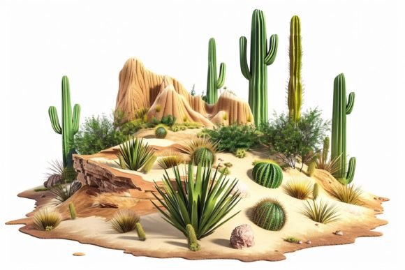 3D Isolated Desert Gráfico Objetos Gráficos de Alta Qualidade Por Forhadx5