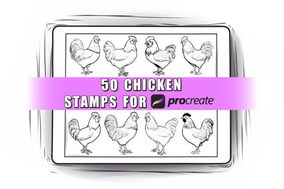 50 Chicken Procreate Stamps Brushes Graphic Brushes By ProcreateSale