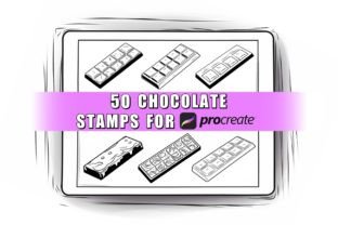 50 Chocolate Procreate Stamps Brushes Graphic Brushes By ProcreateSale 1