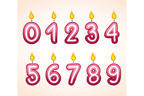 Birthday Number Candle Set Graphic Illustrations By Alias Ching