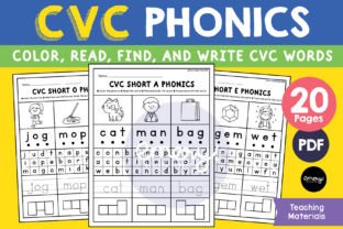 CVC Phonics Worksheets Graphic K By Emery Digital Studio 1