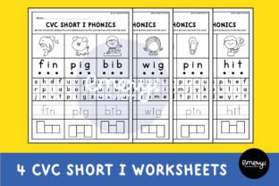 CVC Phonics Worksheets Graphic K By Emery Digital Studio 4