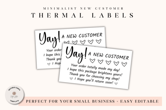 Canva Thermal Labels for Small Business Graphic Print Templates By Haffa Studio