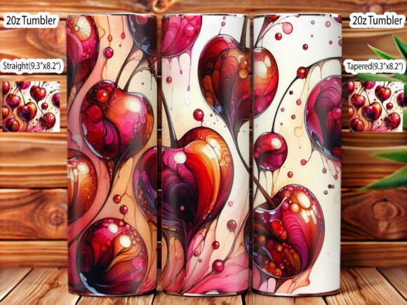 Cherry Alcohol Ink Tumbler Wrap PNG Graphic Crafts By IRSHOP