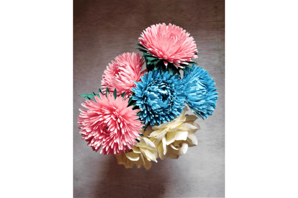 China Aster Paper flowers 3D SVG Craft By 3D SVG Crafts