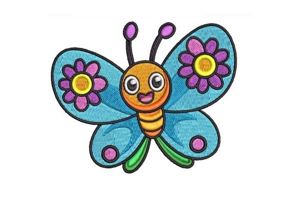 Cute Butterfly Käfer und Insekten Stickereidesign Von Digitizingwithlove