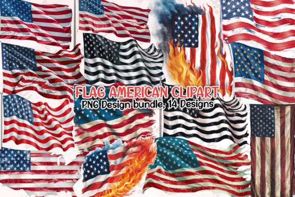 Flag American Clipart PNG Graphic Illustrations By Big Daddy