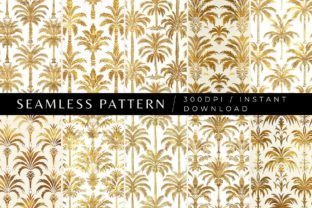 Golden Palm Trees Seamless Patterns Graphic Patterns By Inknfolly 1