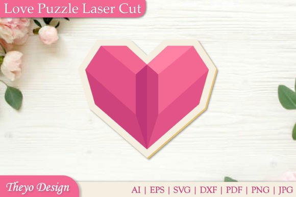 Love Puzzle SVG Laser Cut Files Graphic Crafts By Theyo Design