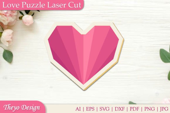 Love Puzzle SVG Laser Cut Files Gráfico Manualidades Por Theyo Design