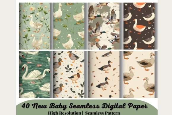 New Baby Seamless Digital Graphic AI Patterns By 99CentsCrafts