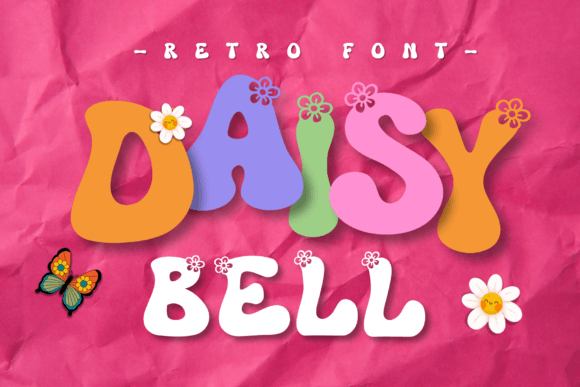 Retro Daisy Bell Font Display Font Di Pui Art